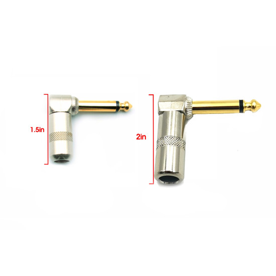 Dragon Switch | TS Right Angled Short Barrel Form Factor Mono Plugs 1/4 Gold tip
