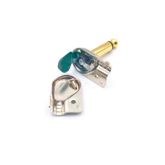Dragon Switch | TS Right Angled Mono Pancake Plugs Mini Nickel