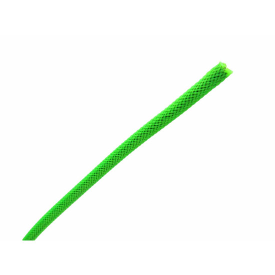 Braided Cable Sleeve PET - 6mm Expandable - Neon Green