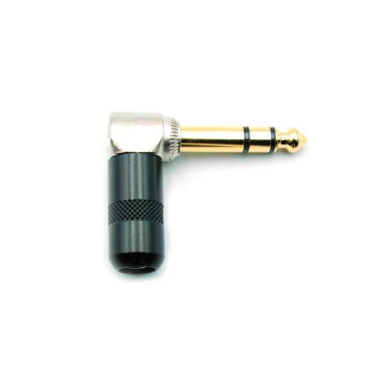 Dragon Switch | TRS Right Angled Short Barrel Form Factor Stereo Plugs 1/4 Gold tip Black