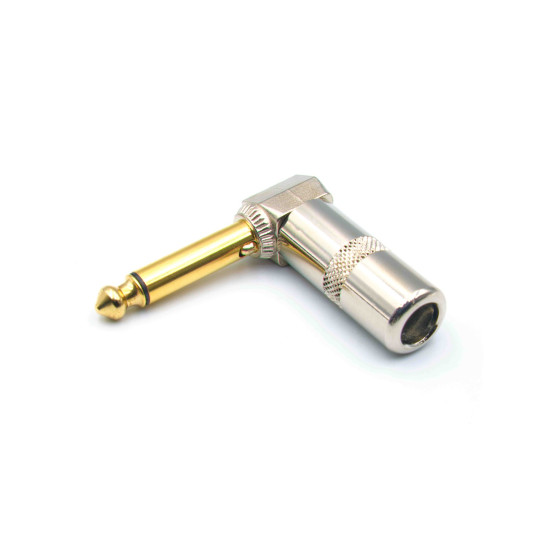 Dragon Switch | TS Right Angled Nickel Mute Mono Plugs 1/4 Gold tip