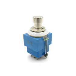 3PDT With LED Momentary Solder Lug Footswitch Blue 3PDT With LED Momentary Solder Lug Footswitch Blue