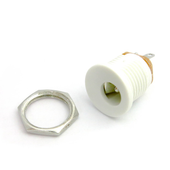 DC Power Jack 2.1mm with board - WHITE