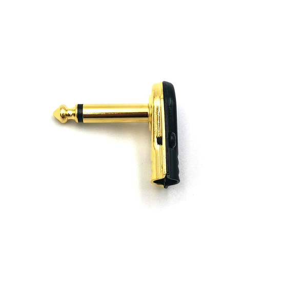 Dragon Switch | TS Right Angled Mono Pancake Plugs 1/4  Gold tip and body