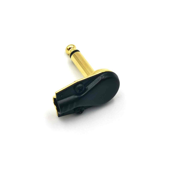 Dragon Switch | TS Right Angled Mono Pancake Plugs 1/4  Gold tip and body