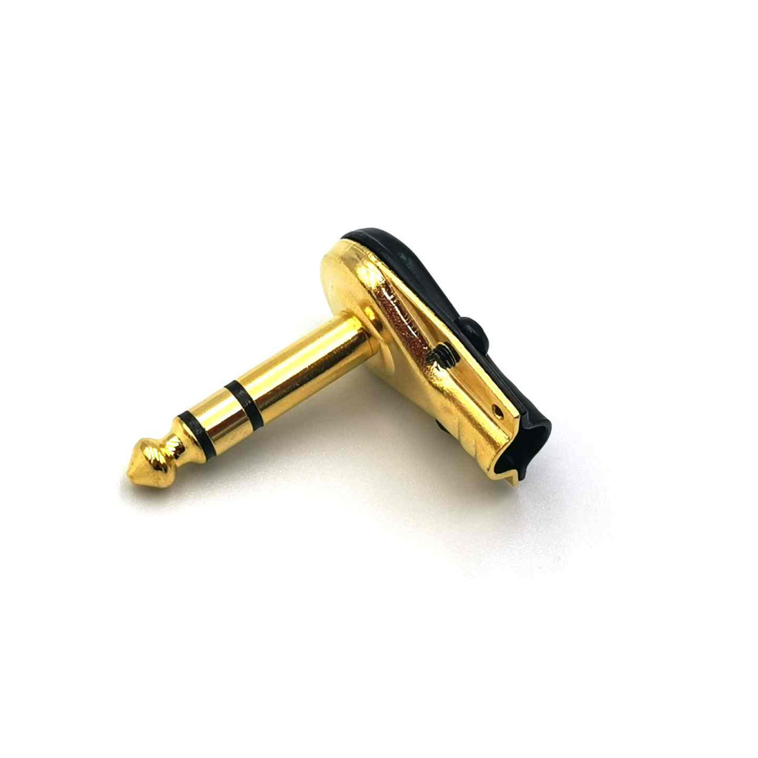 TRS Right Angled Stereo Pancake Plugs 14 Gold tip and body 