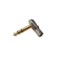 TRS Right Angled Stereo Pancake Plugs 1/4 Gold tip and nickel body