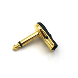 TS Right Angled Mono Pancake Plugs 1/4  Gold tip and body TS Right Angled Mono Pancake Plugs 1/4  Gold tip and body