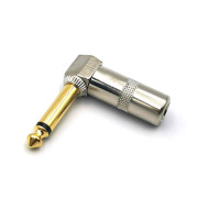 TS Right Angled Mono Plugs 1/4 Gold tip TS Right Angled Mono Plugs 1/4 Gold tip