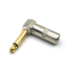 TS Right Angled Mono Plugs 1/4 Gold tip TS Right Angled Mono Plugs 1/4 Gold tip