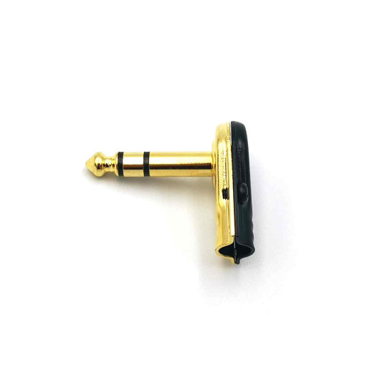 Dragon Switch | TRS Right Angled Stereo Pancake Plugs 1/4 Gold tip and body