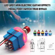 3PDT With LED Latching Solder Lug Footswitch RGBYW