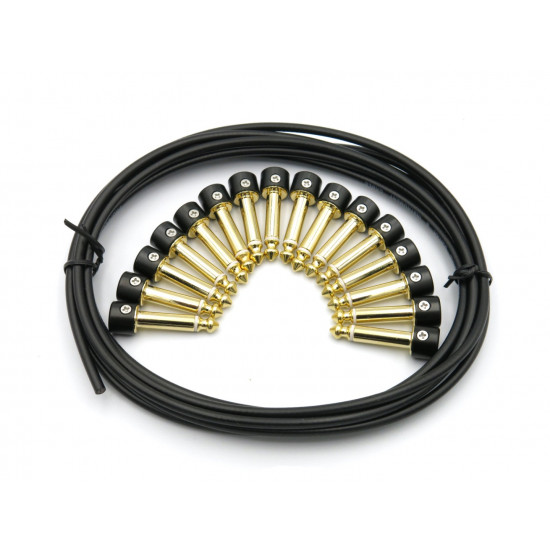 Dragon Switch | Pro-C Solderless Patch Cable Kit 16pc Gold Plated Straight/Angled Plugs 5meters Black Cable