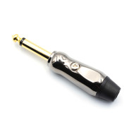 TS Straight Solderless Mono Plugs 1/4 Gold tip