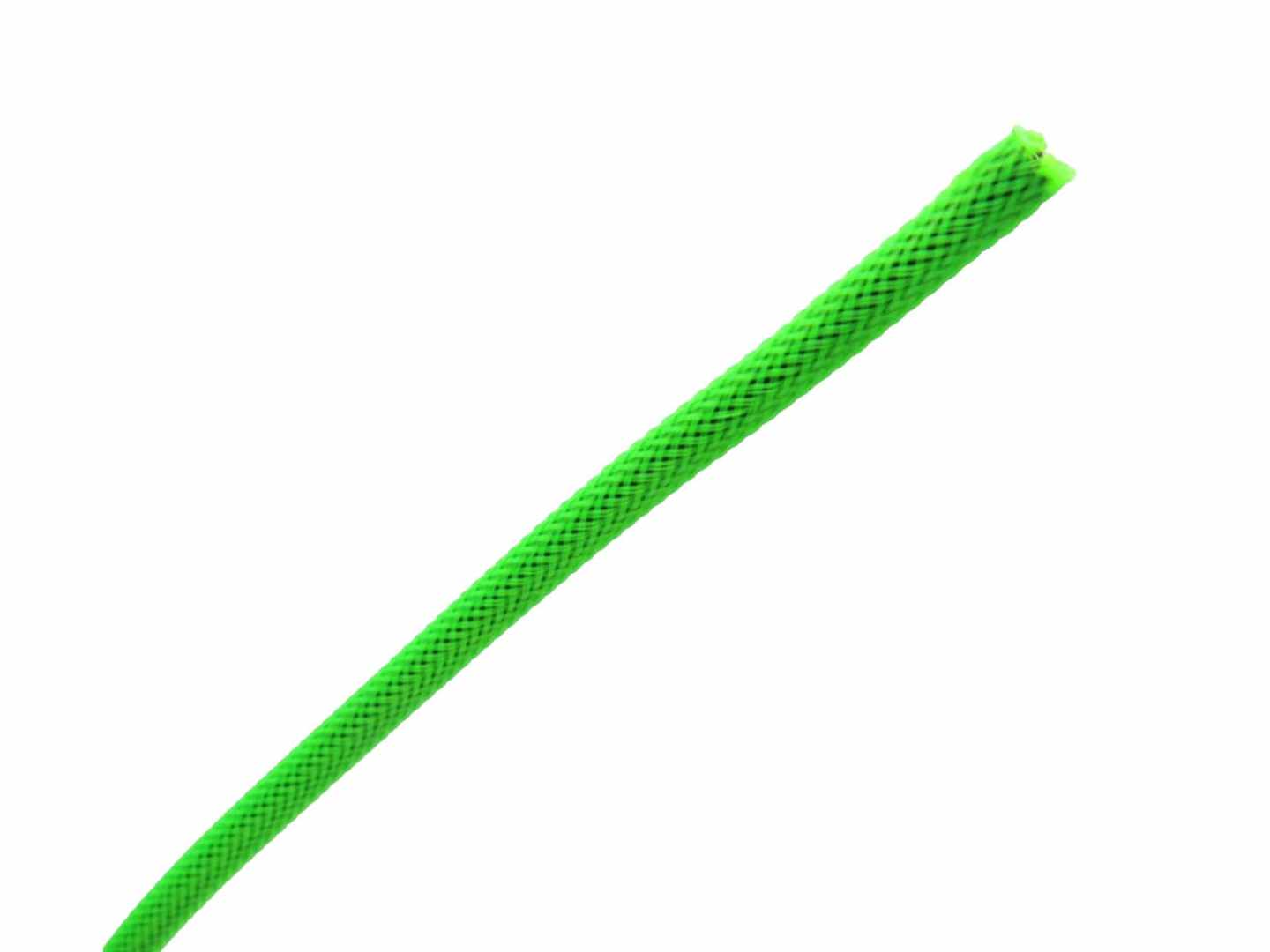 Braided Cable Sleeve PET - 6mm Expandable - Neon Green