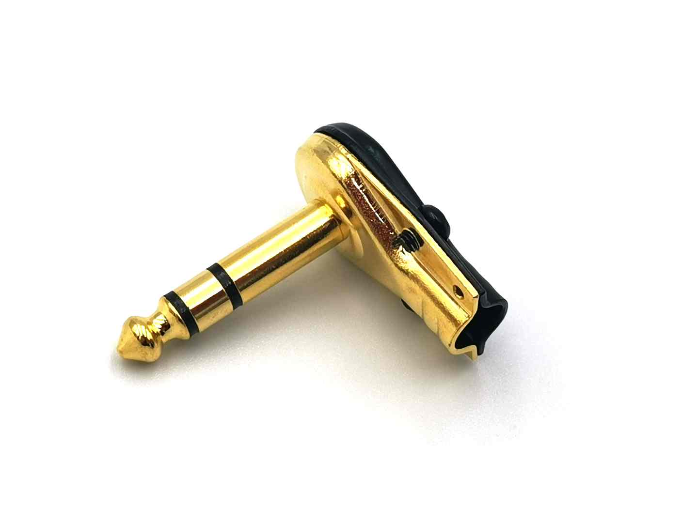 TRS Right Angled Stereo Pancake Plugs 1/4 Gold tip and body