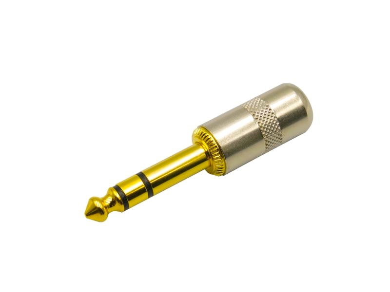 TRS Straight Stereo Short Barrel Plugs 1/4 Gold tip