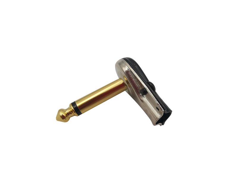 TS Right Angled Mono Pancake Plugs 1/4  Gold tip and nickel body