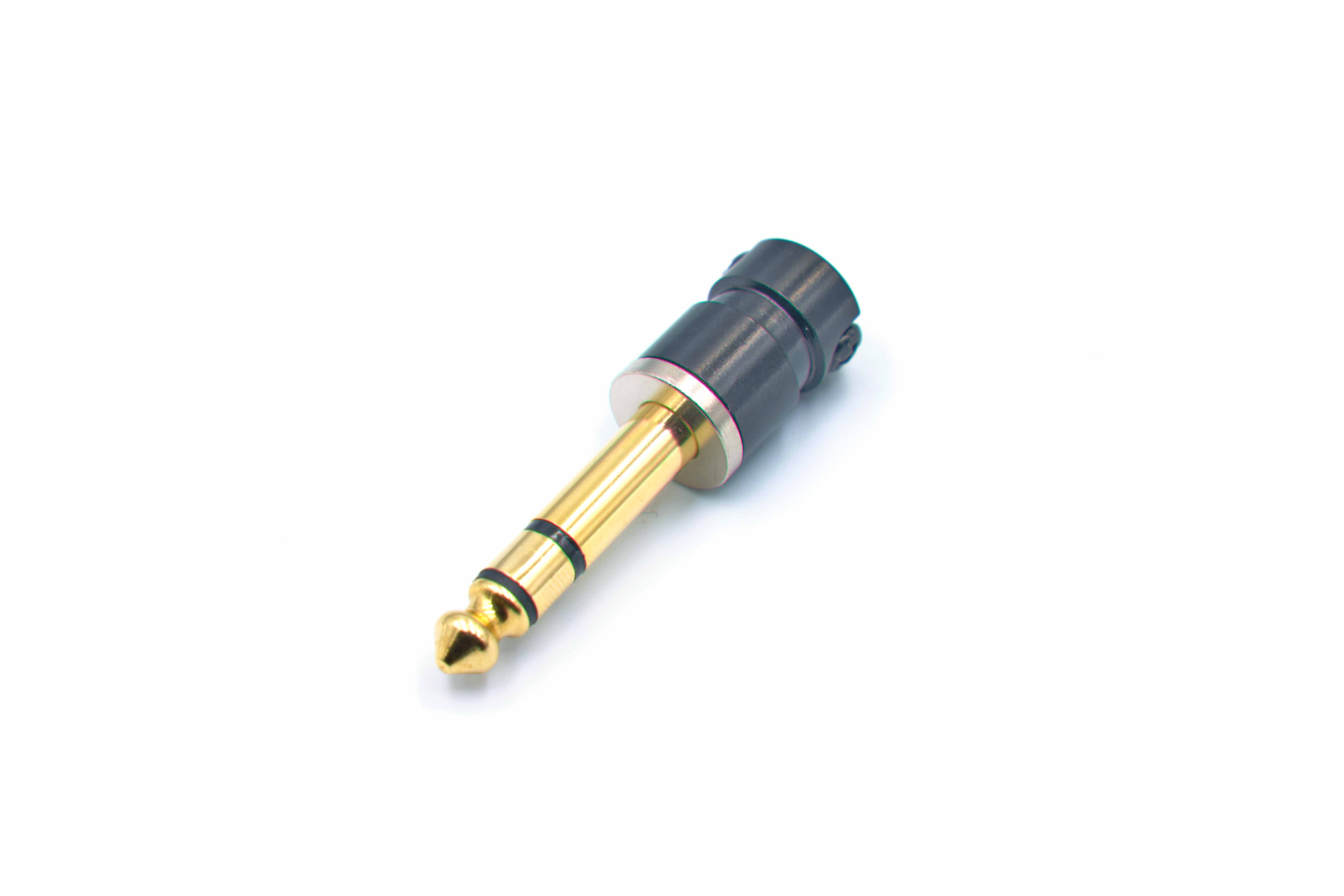 Qable Circa 6.35mm TRS Stereo Straight Short Body Plug | Gold-Tipped, Black Body